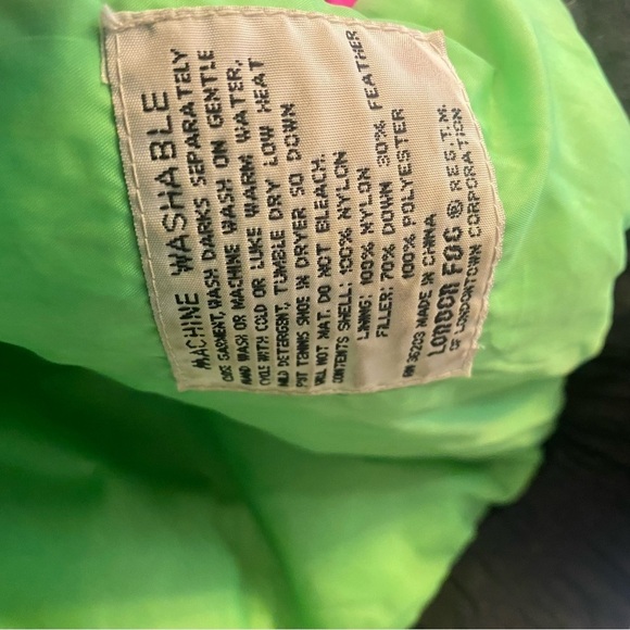 Vintage London Fog Black and Neon Jacket Size Large - Picture 5 of 12